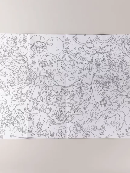 разворот раскраски-плаката "Волшебный лес"